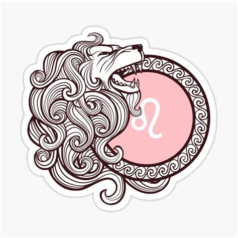 Aesthetic Leo Zodiac Logo Sticker By Tkarhou Redbubble