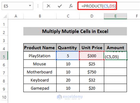 How To Multiply Multiple Cells In Excel 4 Methods Exceldemy