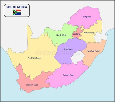 Political Map Of South Africa With Names Stock Vector Illustration Of