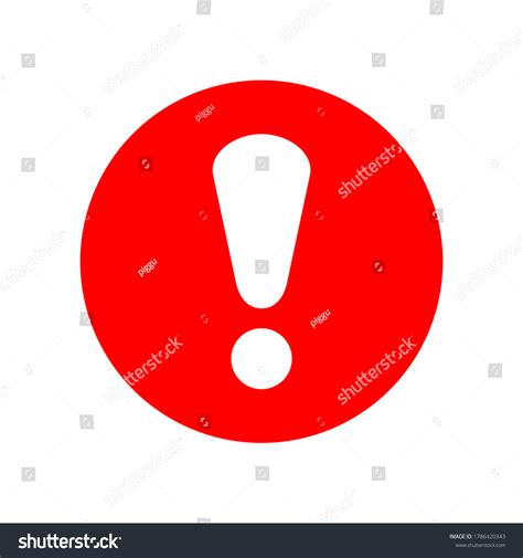 White Exclamation Mark Symbol On Red Stock Vector Royalty Free