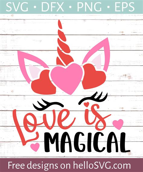 Love Is Magical Unicorn SVG - Free SVG files | HelloSVG.com