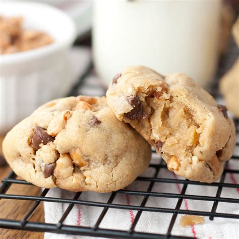 Thick Chewy Chocolate Chip Peanut Butter Cookies Wishes And Dishes