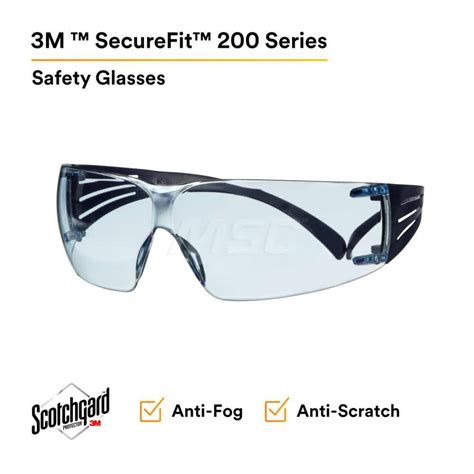3m safety glass securefit blue lenses anti fog and scratch resistant ansi z87 1 msc