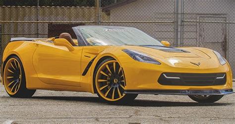 Yellow Forgiato Widebody Chevrolet Corvette C7 Stingray