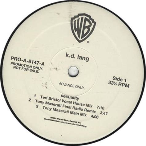 K D Lang Sexuality Us Promo 12 Vinyl Single 12 Inch Record Maxi Single 104144