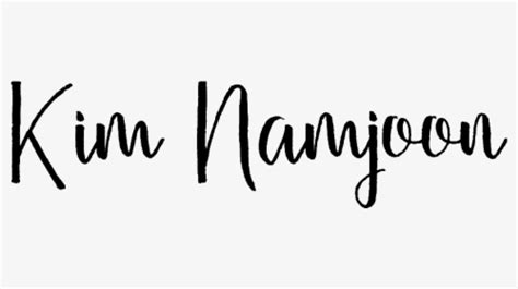 Font Kim Namjoon Calligraphy Hd Png Download Kindpng