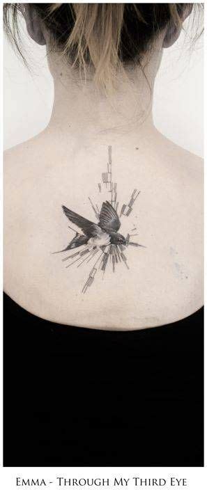 Cutelittletattoos Swallow Tattoo On The Upper Back Tattoo Artist