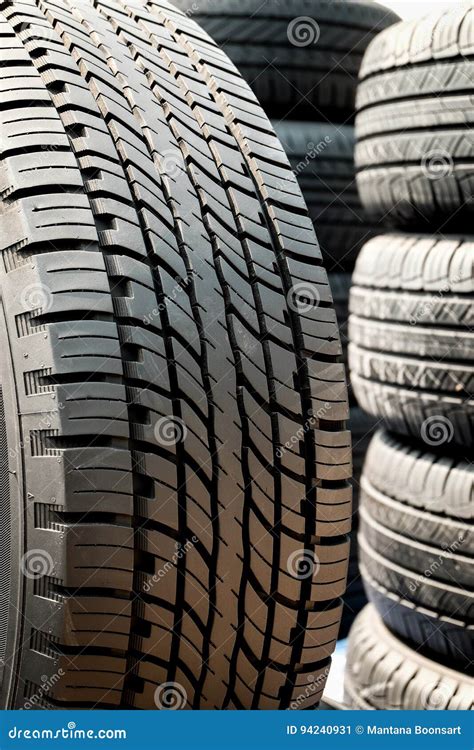 Close Up Of Tread Used Car Tires Stock Image Image Of Texture Wheel