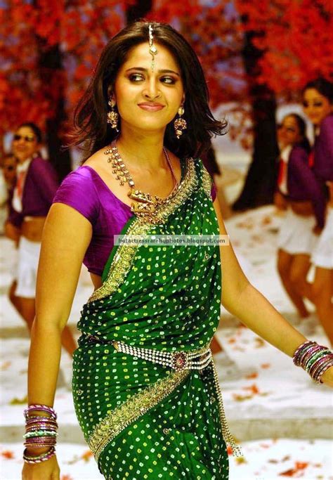 Hot Indian Actress Rare Hq Photos Telugu Actress Anushka Shetty Sexy Dance In Low Hip Green