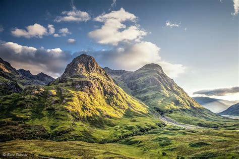 The Three Sisters Of Glencoe During The Golden Hour In The Highlands