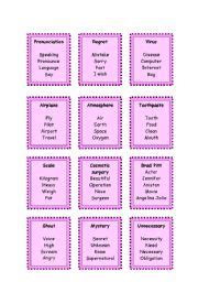 Taboo Cards 6 Pages ESL Worksheet By Carolcomunello