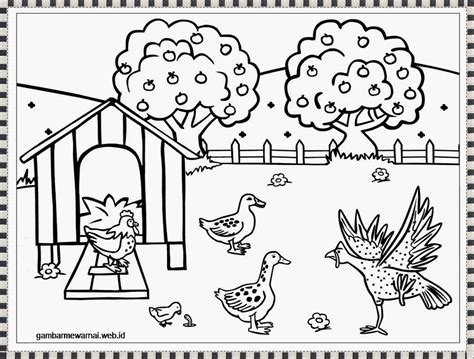 Gambar Mewarnai Ayam Farm Animal Coloring Pages Farm Coloring Pages