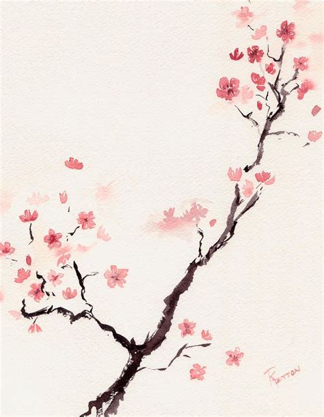 Cherry Blossom 3 By Rachel Dutton Watercolor 30fifteen 30fifteen