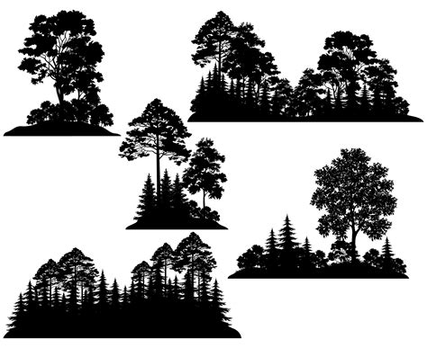 Forest Silhouette Vector At Collection Of Forest