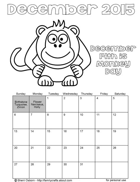 October 2018 coloring calendar page | woo! Printable December Calendar Pages | Holiday Favorites