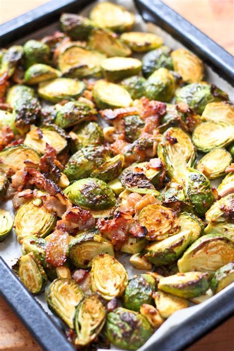 Oven roasted brussels sprouts are an easy side dish for your favorite weeknight meal and done in just twenty minutes! Oven Roasted Brussels Sprouts with Smokey Bacon | Recipe ...