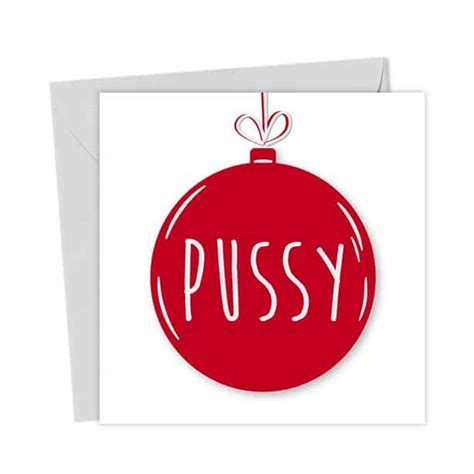 Pussy Bauble Card Christmas Card