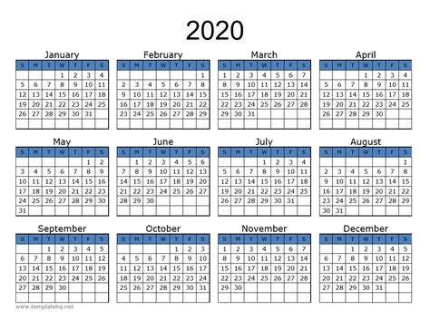 Calendars are blank and printable. Free 2020 Calendar (Template & Printable) - calendar ...