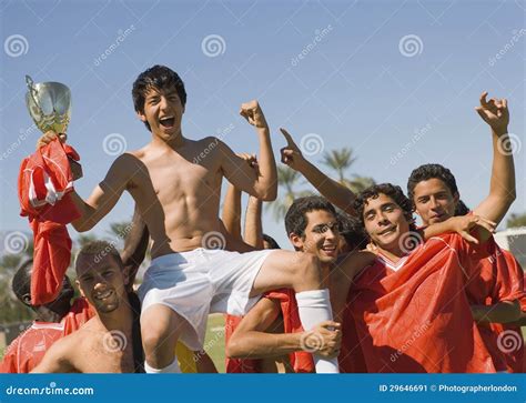 Players Celebrating Victory Stock Image Image Of Group Leisure 29646691