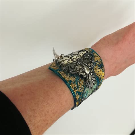 Upcycled Bracelet Made With Cds Turquoise Poltsa Boutique