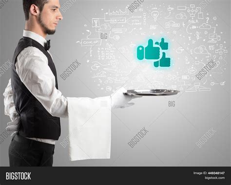 Close Waiter Serving Image And Photo Free Trial Bigstock