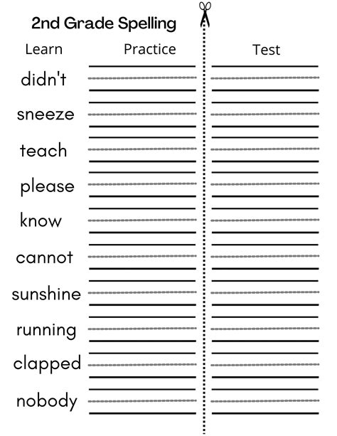 8 Printable Second Grade Writing Spelling Worksheets Etsy