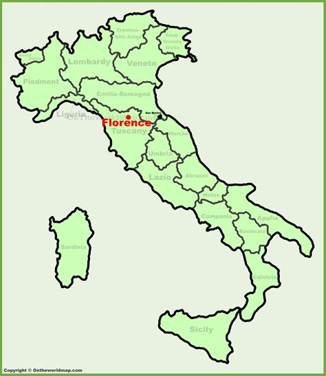 Florence Location On The Italy Map