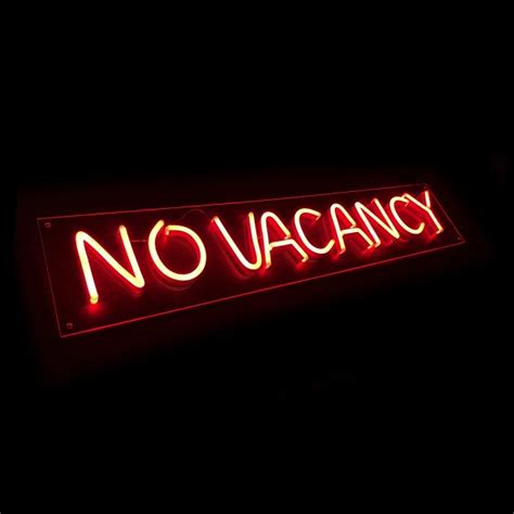 No Vacancy Red Neon City Rentals