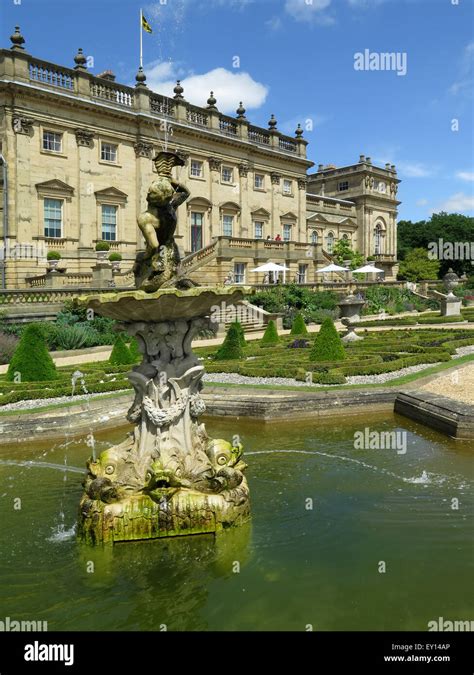 Statue On The Terrace At Harewood House Nr Leeds Yorkshire Stock