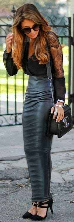 Ultra Tight Leather Hobble Skirt Black Leather Pencil Skirt Long