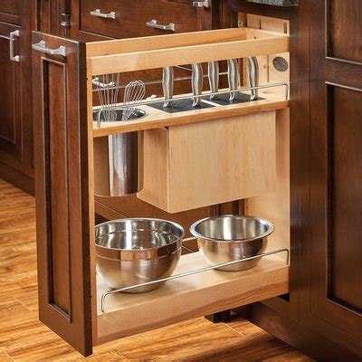 Lift the front of the drawer and pull the drawer free from the cabinet. 2-Tiered Wood Cutlery Pull Out Drawer | Base cabinets ...