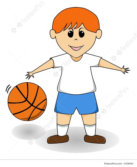 Cartoon Boy Basketball Illustration