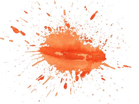 Watercolor Splatter Transparent Orange