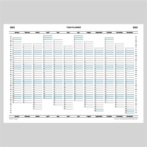 2023 Year Planner Calendar Download For A4 Or A3 Print Infozio