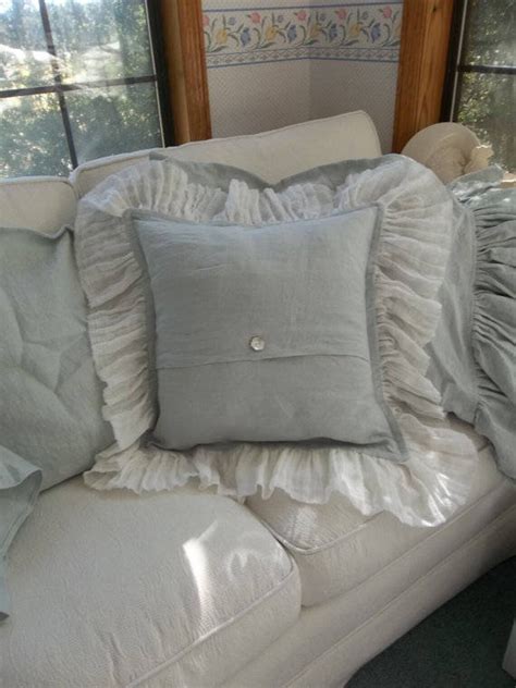 Pink Ruffled Pillow Ruffled Linen Pillow Shams Custom Sizes Etsy