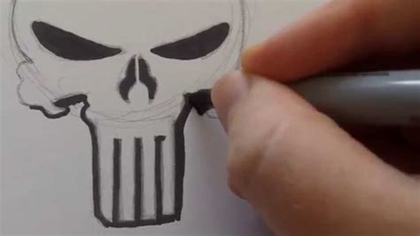 How To Draw A Punisher Skull Youtube