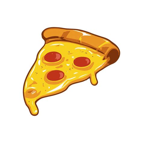 Pizza Slice With Dripping Cheese Vector Illustration 15564026 Vector Art At Vecteezy