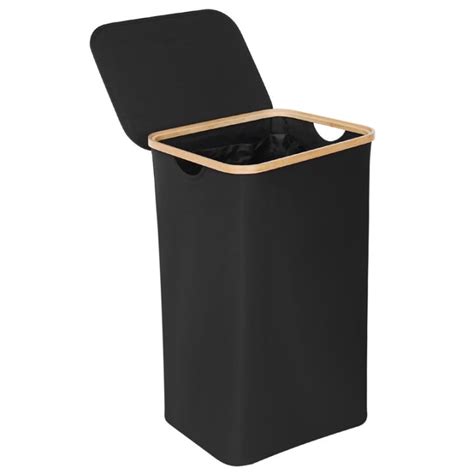 Laundry Basket with Lid, Black Laundry Basket with Removable Laundry gambar png