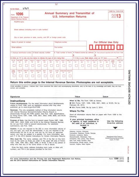 A 1096 form is a form that employers use to report the total amount of wages paid to employees during the year. Printable 1096 Form 2018 - Form : Resume Examples #GM9Oo5gk9D