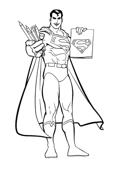 The free superhero coloring pages costumes also allow you to unleash your own hidden potential by trying to replicate the designs, improve them with your own additions and create better ones subsequently. Superman (Superheroes) - Printable coloring pages