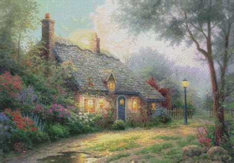 Thomas Kinkade Moonlight Cottage Cross Stitch Thomas Kinkade Cross