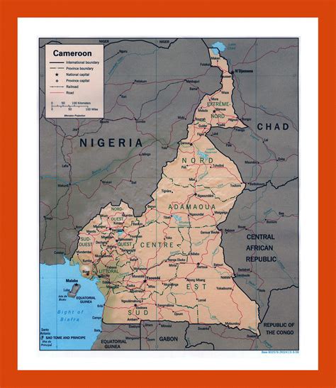 Political And Administrative Map Of Cameroon 1998 Maps Of Cameroon