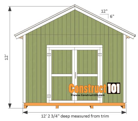 12x12 shed plans gable shed pdf download construct101