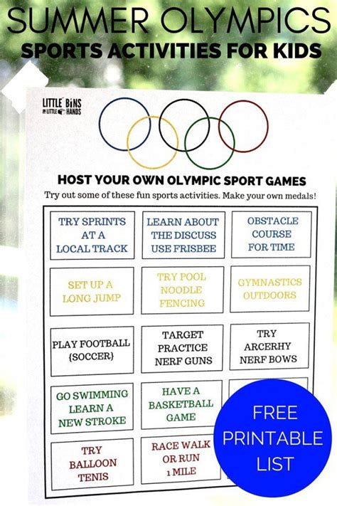 Total 33 sports will be features in the summer olympics games 2021 at tokyo that means 5 more sports events in comparison to previous olympiad of rio 2016. Olympic Sports Activities for Kids Summer Olympics ...