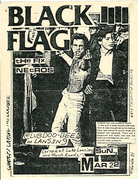 Black Flag Club Doo Bee Lansing March 22 1981 W The Fix And Necros