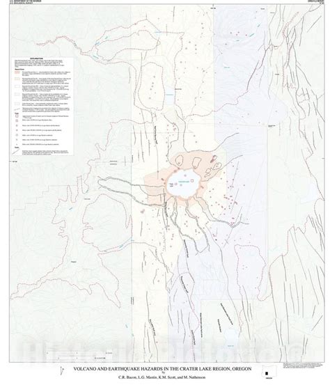 Map Volcano And Earthquake Hazards In The Crater Lake Region Oregon