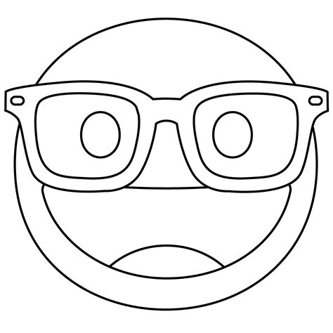 Nerd Face Emoji Coloring Page Colouringpages