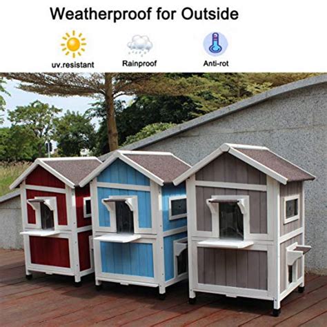 Buy Rockever Feral Cat Shelter Outdoor With Escape Door Rainproof
