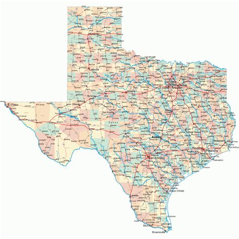 Printable Map Of Texas Cities And Towns