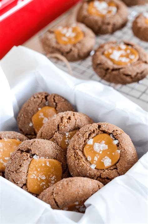Chocolate And Salted Caramel Thumbprint Cookies The Novice Chef
